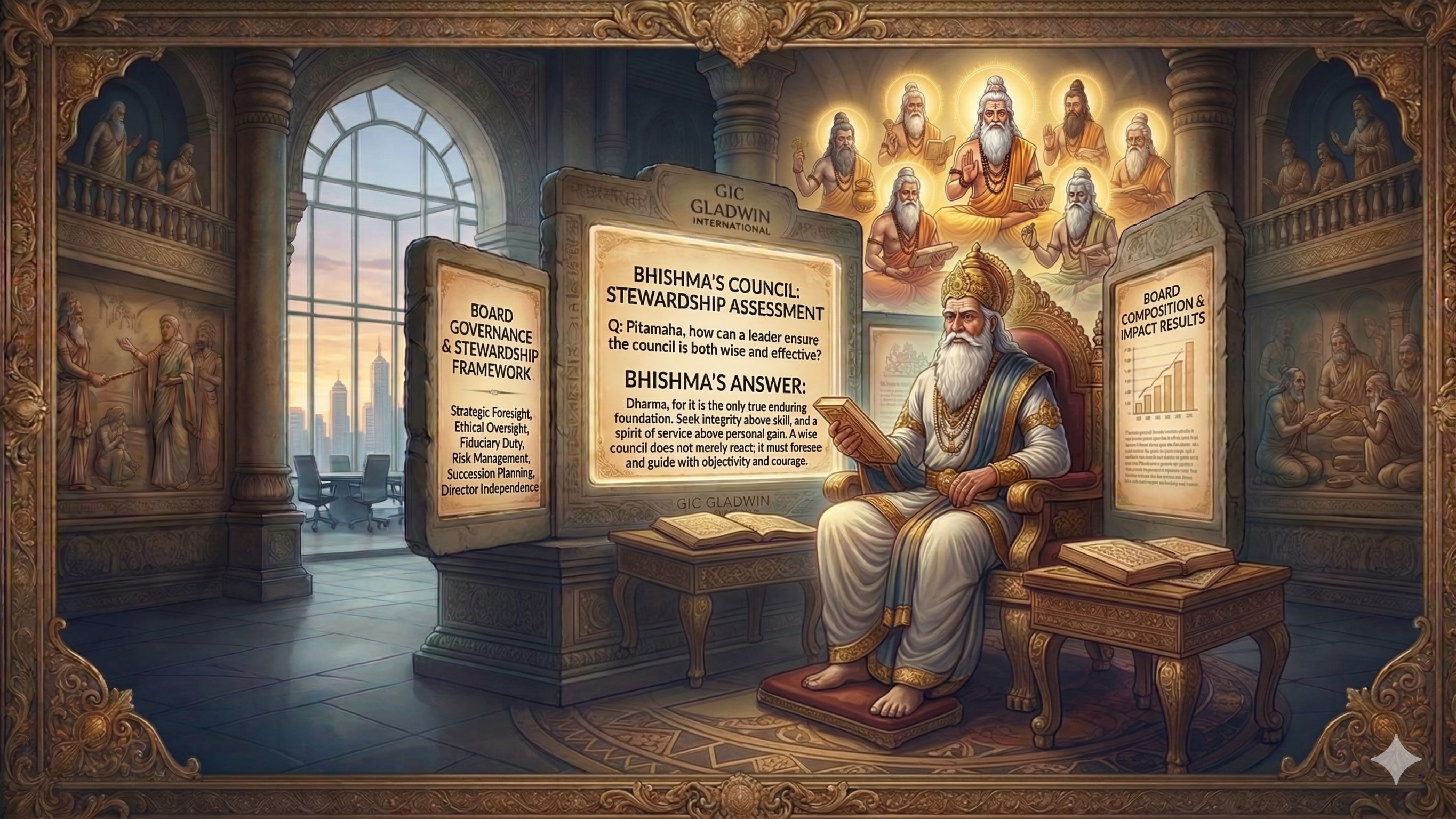 The Panchal Council & Bhishma — The Rajadharma of Governance. Gladwin International Board & NED Practice.