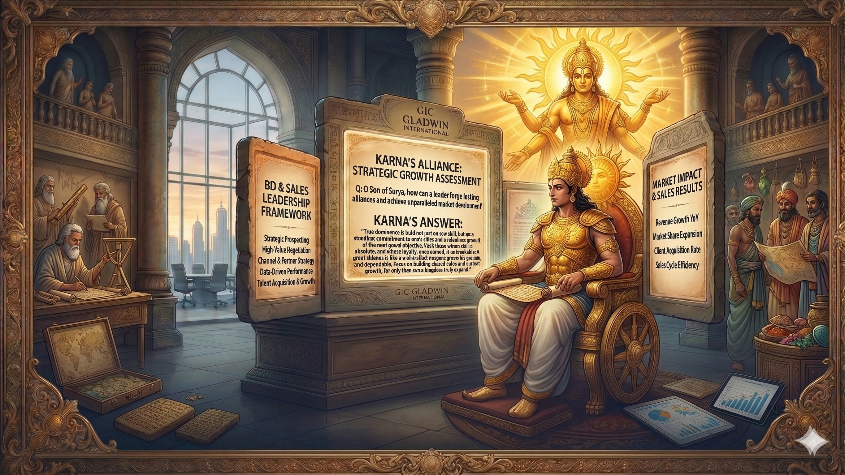 Arjuna — The Precision of the Commercial Strike. Gladwin International BD & Sales Leadership Practice.