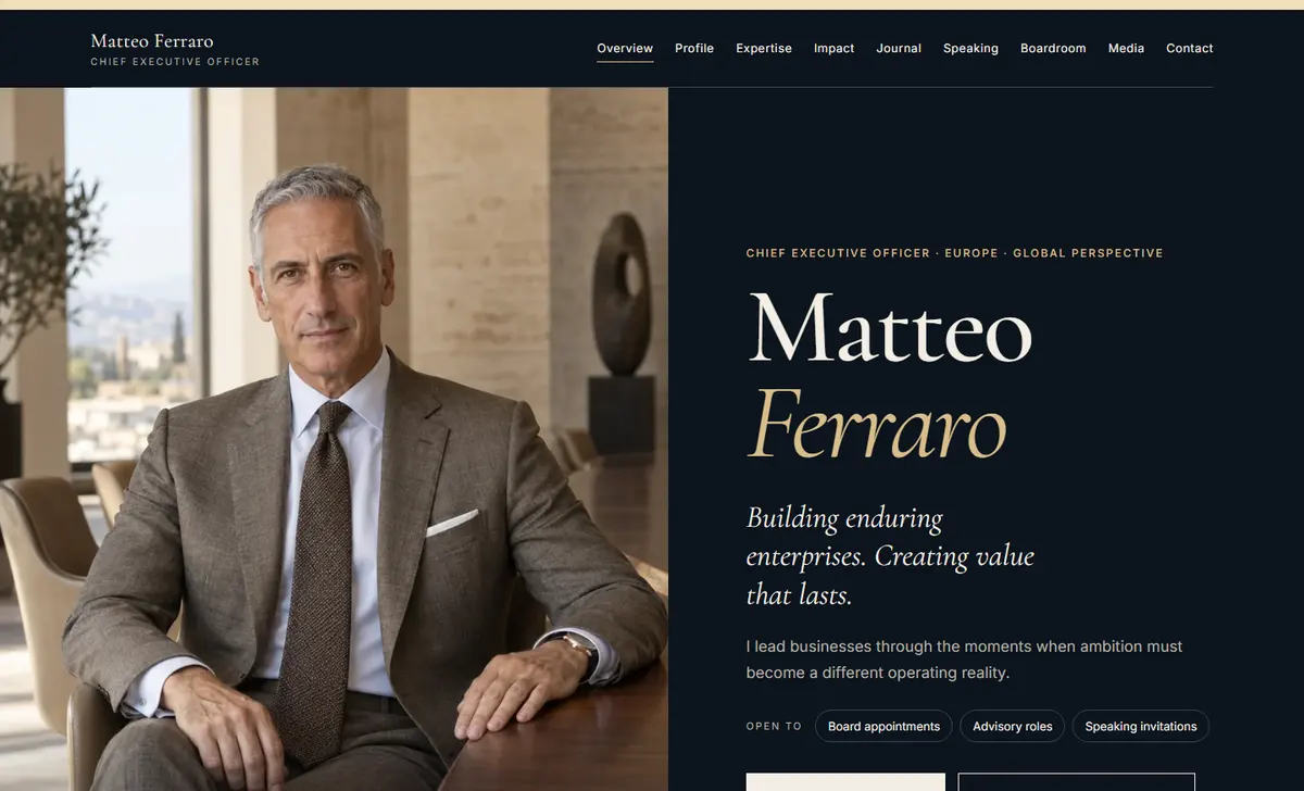 A Royale leadership website design